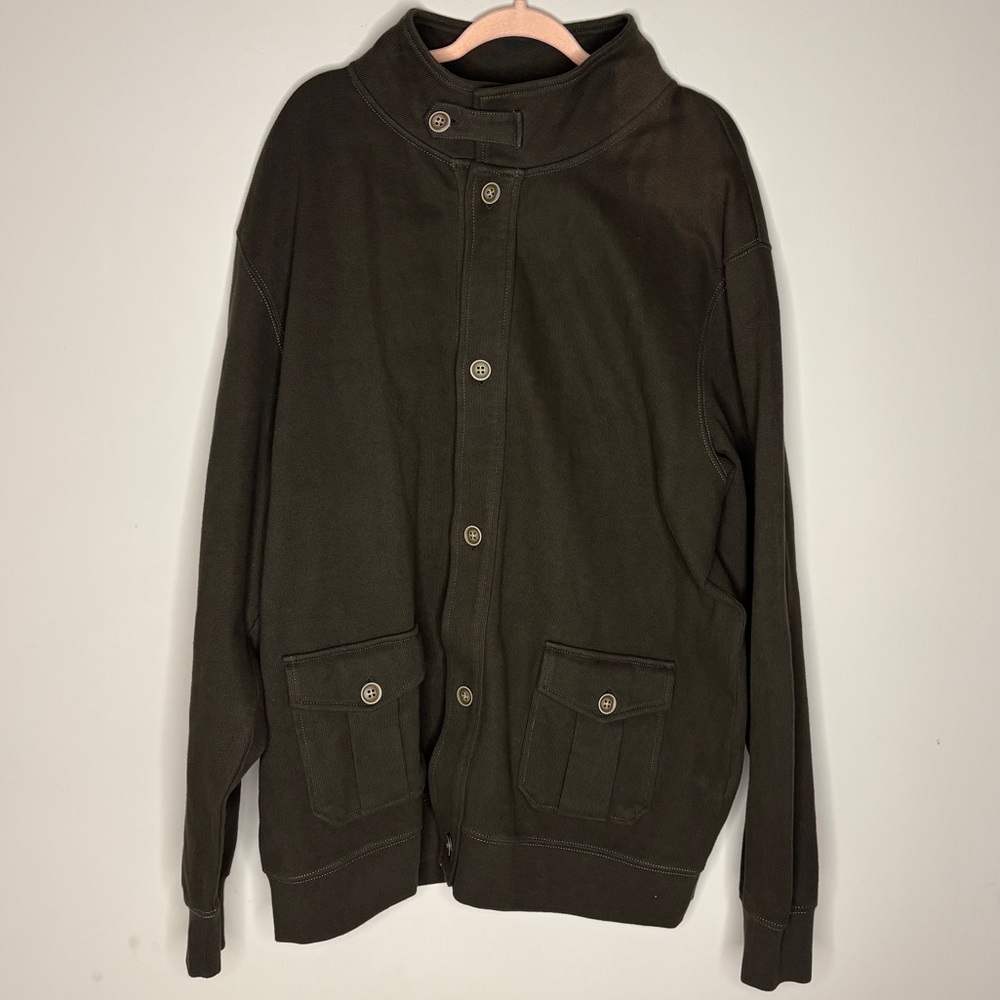 Cutter & Buck Men’s 2XLT Brown Button Front Cardigan Sweatshirt Jacket NWT